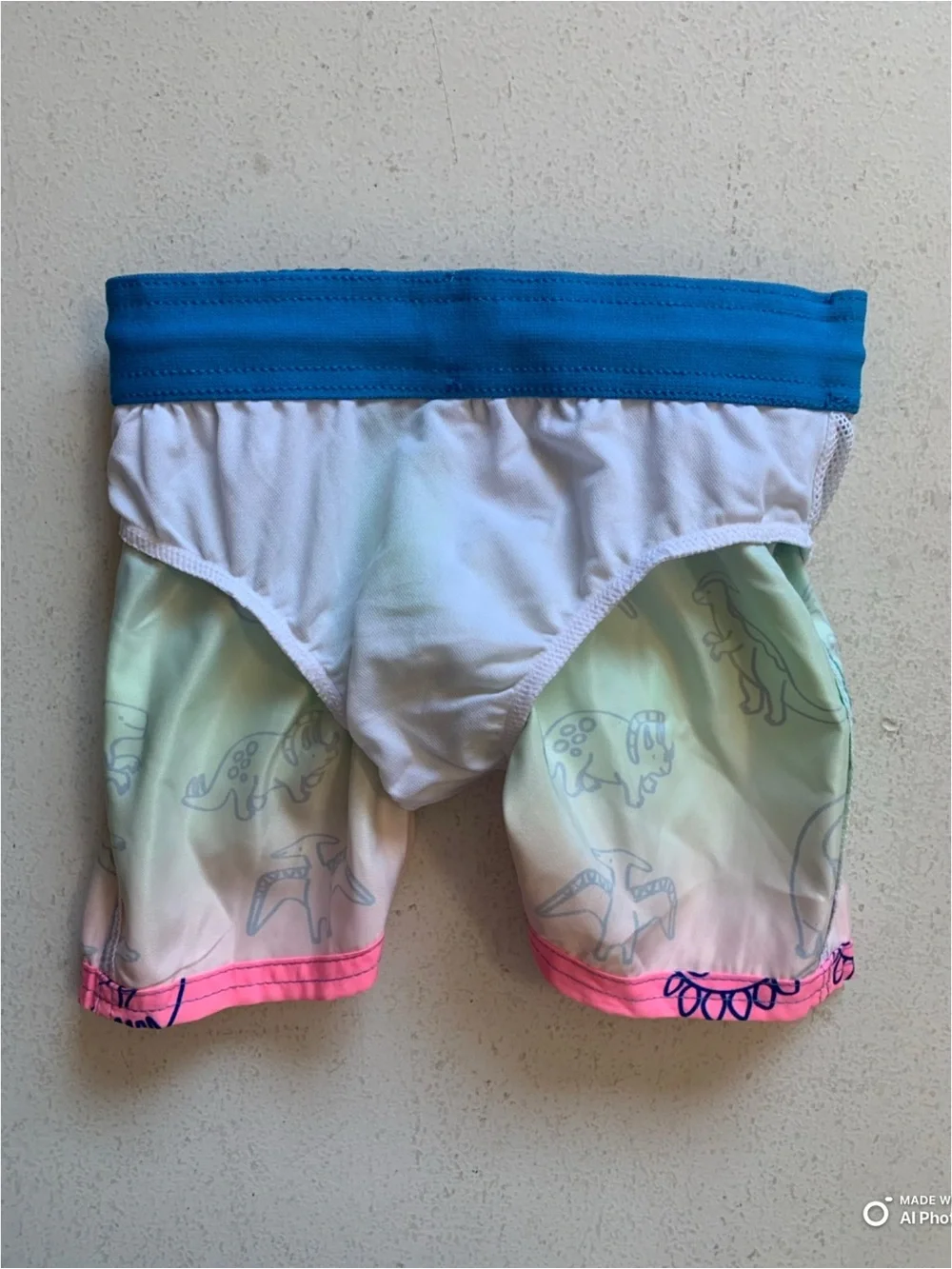 Cat & Jack Dinosaur Print Swim Trunks Swimsuit Boys Size 4T NWT Blue Green Pink
